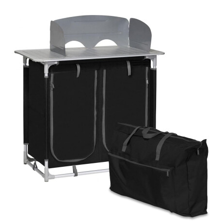 Cocina de Camping Pleg Chica Multifun C/Mesas Lat Bolso Negro