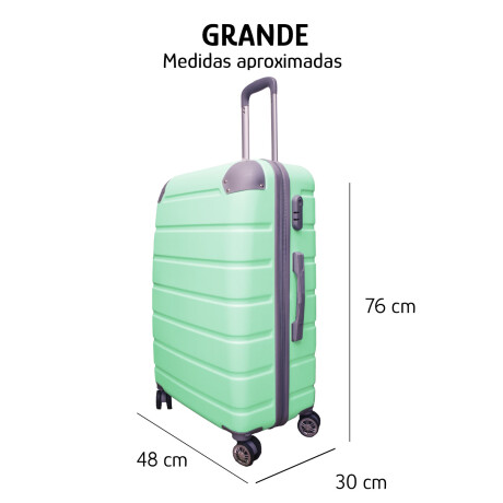 Valija Grande Rígida c/4 Ruedas Dobles 360° Asa sup. y lat. Turquesa