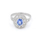 Anillo En Platino Con Brillantes Y Zafiro Central Anillo En Platino Con Brillantes Y Zafiro Central