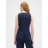 V-LONGLINE VEST - PVL NAVY PINSTRIPE