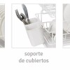 HUSP1 Escurridor Platos De Metal 2 Pisos Color Blanco Hudson