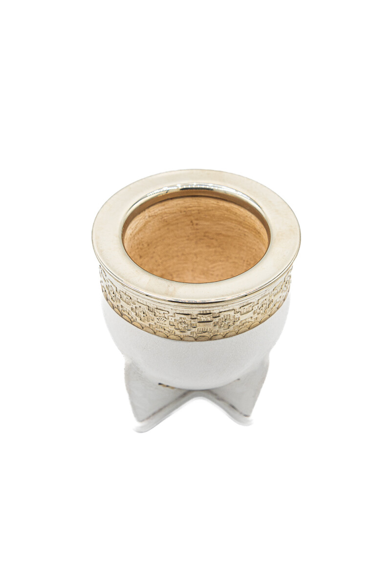 MADE IN URUGUAY MATE IMPERIAL ALPACA Y BRONCE 3.0 BLANCO