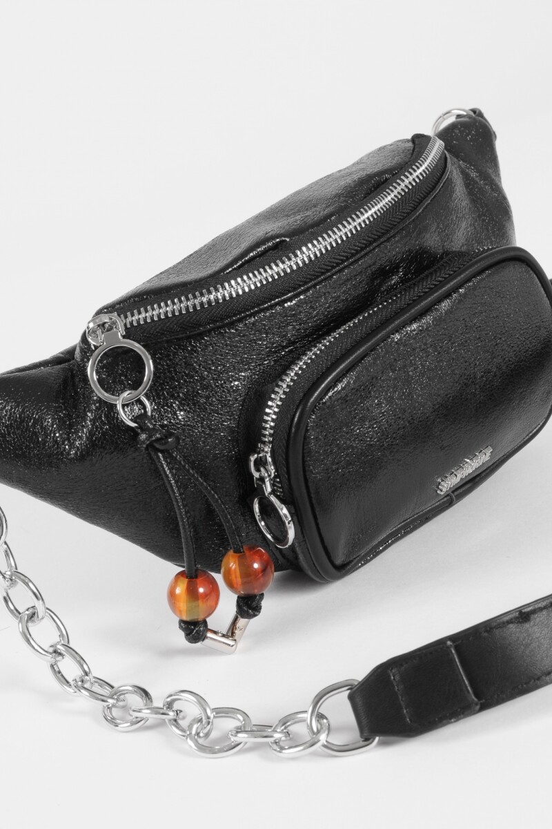 Riñonera de tela con bolsillo negro