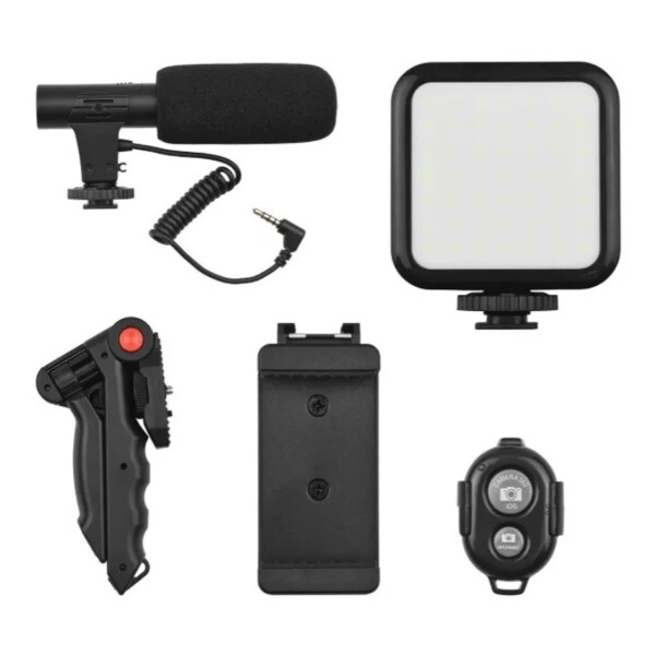 Kit Trípode Ledstar Ay-49 Luces Led Con Micrófono Para Video Streaming KIT TRIPODE LED CON MICROFONO AY-49