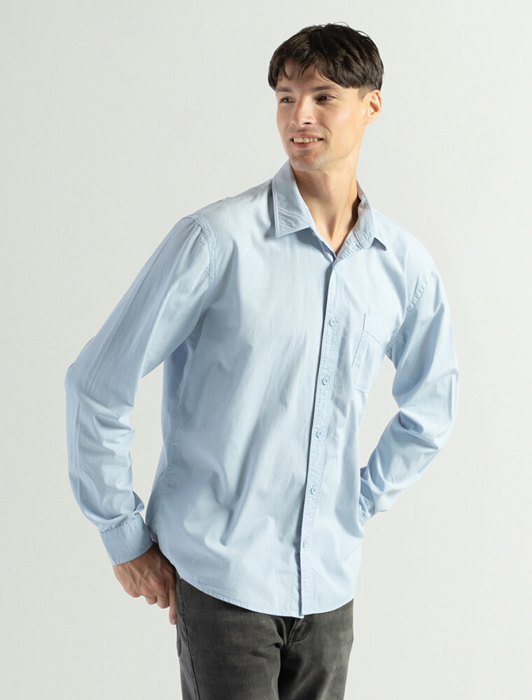 Camisa Algodón Texas Celeste