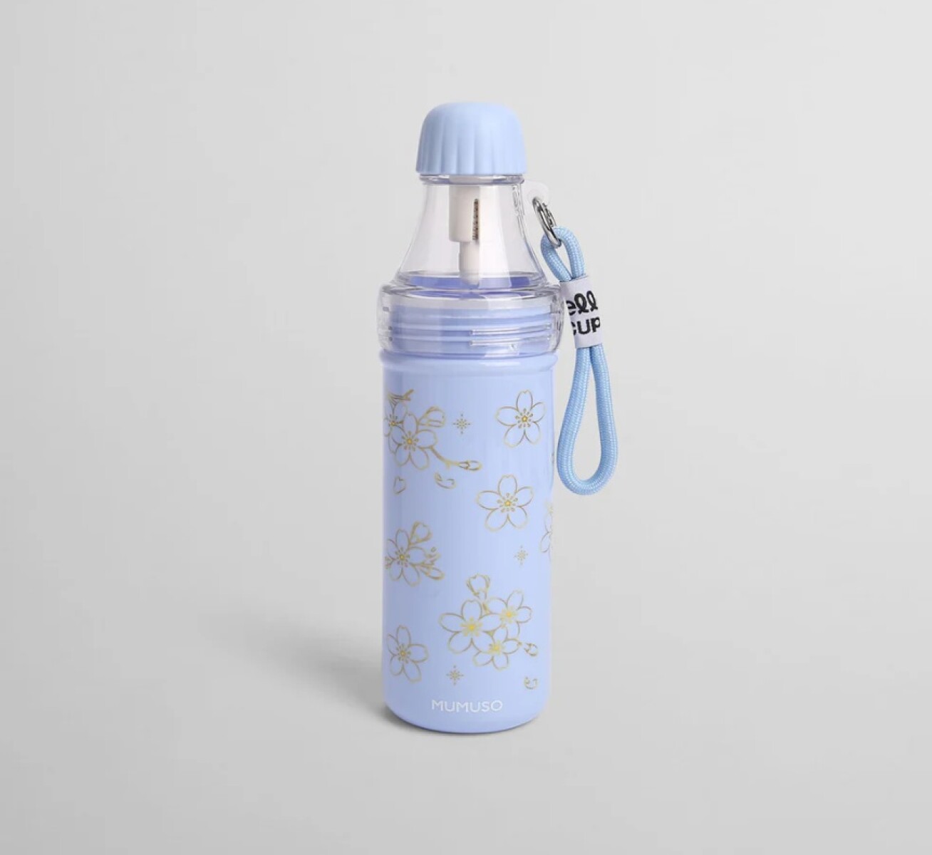 BOTELLA DE AGUA EN FORMA DE REFRESCO (FLOR DE CEREZO/AZUL/650 ML) 