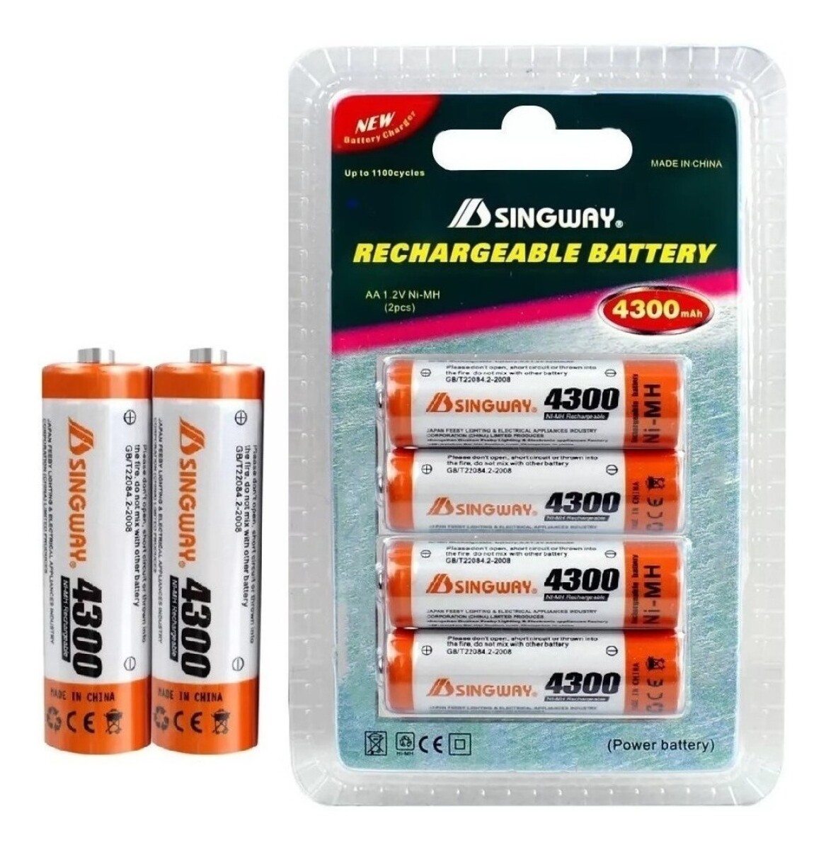 Blister 4 Pilas Aa Recargables 4300 Mha Excelente Calidad 