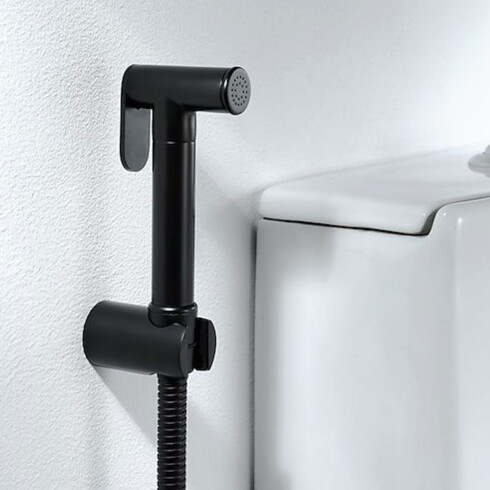 Ducha Higienica Negro Mate Redonda NEGRO