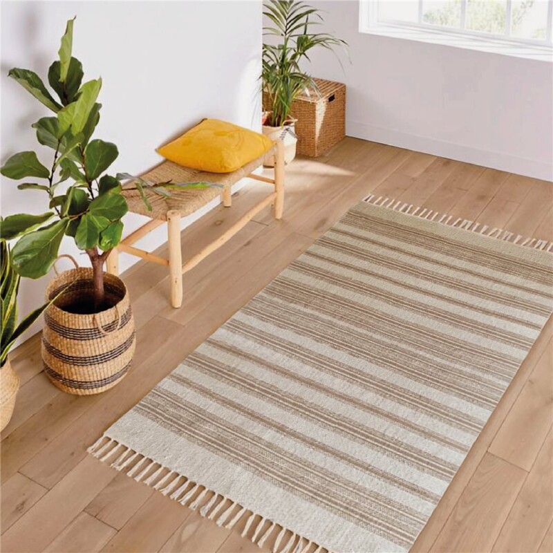 ALFOMBRA 122X178CM FLECOS LINEAS NATURAL ALFOMBRA 122X178CM FLECOS LINEAS NATURAL