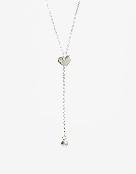 Collares Cortos Metal Collar En Y Plata 925 - Plateado