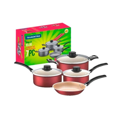 Set Batería Ollas Tramontina Turim Cocina 7 Piezas Teflón