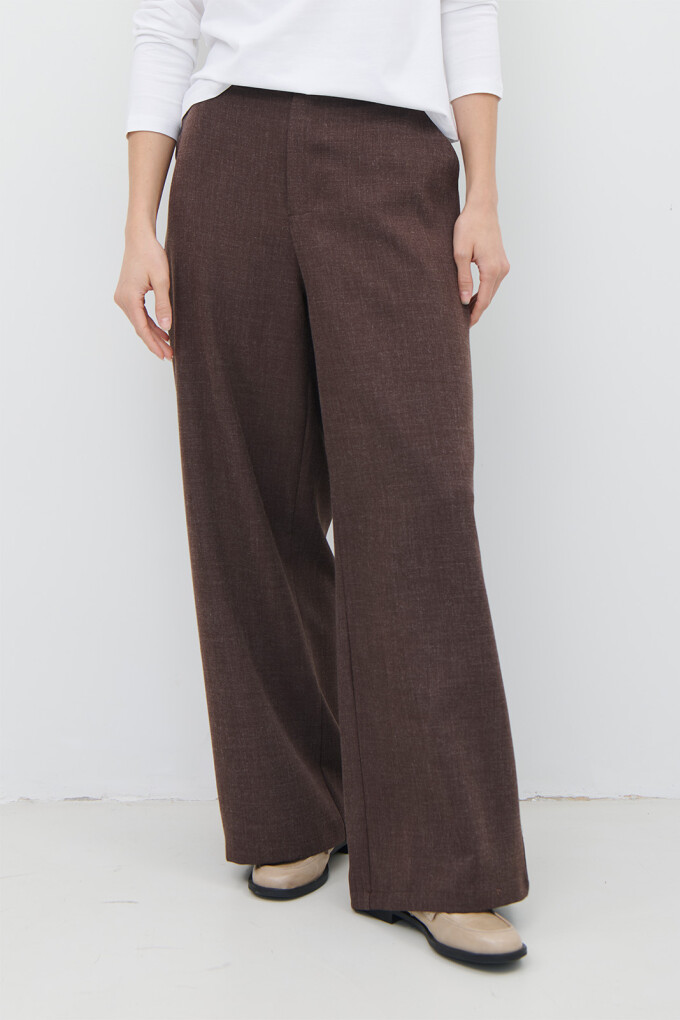 PANTALON MELANGE MARRON