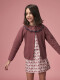 Chaqueta Manga Tres Cuartos Ancha Con Cuello Berenjena