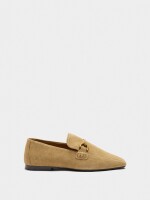 Mocasines De Piel Con Detalle Metálico beige