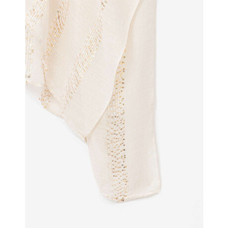 Kimono Con Lurex Blanco Crudo