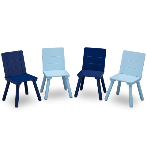 Juego de mesa y 4 sillas para niños azul gris y celeste Juego de mesa y 4 sillas para niños azul gris y celeste