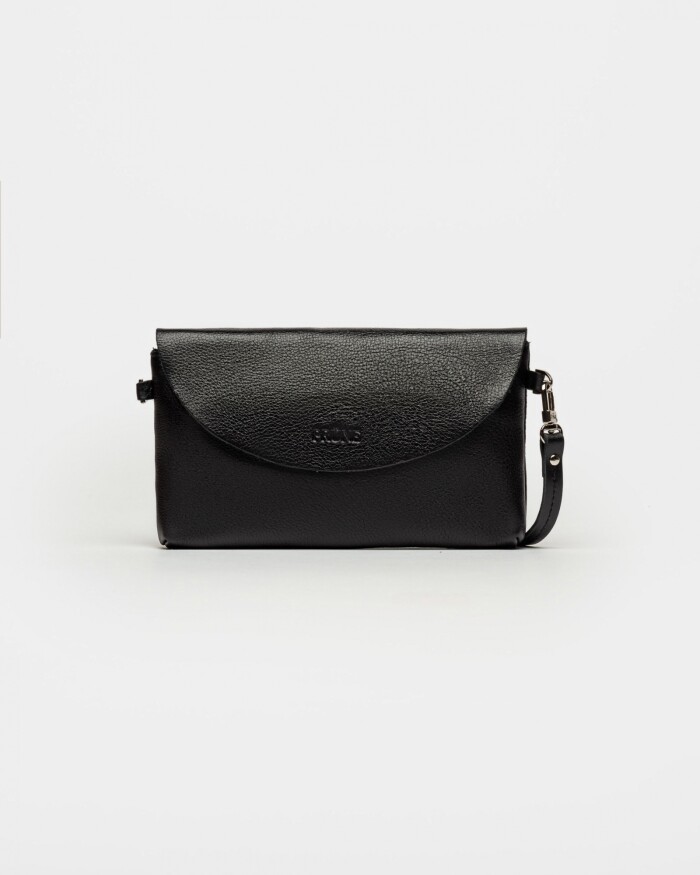 Mini Bag Viena En Cuero Liso Satinado Negro
