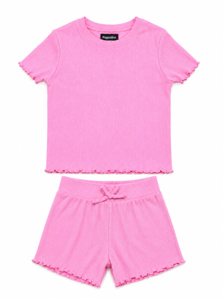 PIJAMA CONJUNTO SHORT Y REMERA ROSADO