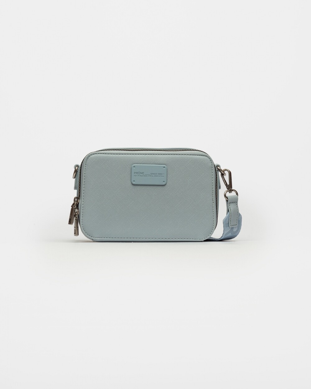 Bandolera New Penny en Efecto Cuero Zaffiano Celeste