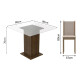 Juego De Comedor 4 Sillas/mesa Living De Vidrio Tapizado Rus Beige
