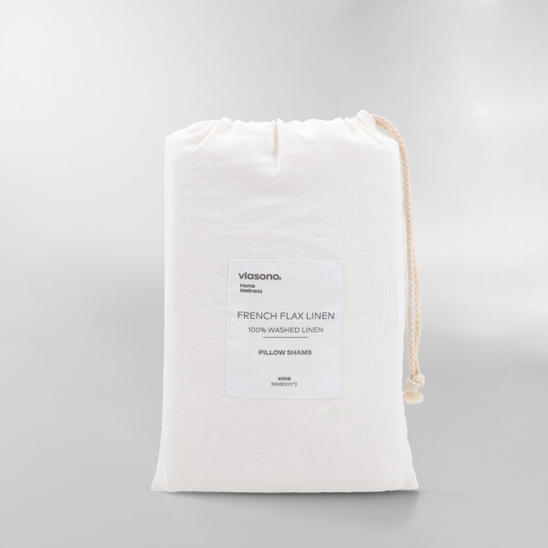 FUNDA DE ALMOHADA FRENCH FLAX LINEN Blanco - SET x 2