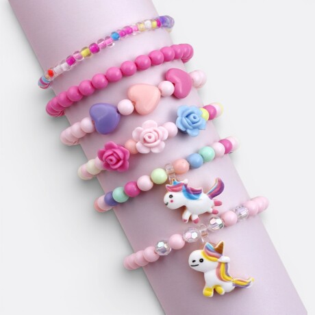 Pulsera Unicornio Pack X6 Multicolor Infantil Pulsera Unicornio Pack X6 Multicolor Infantil