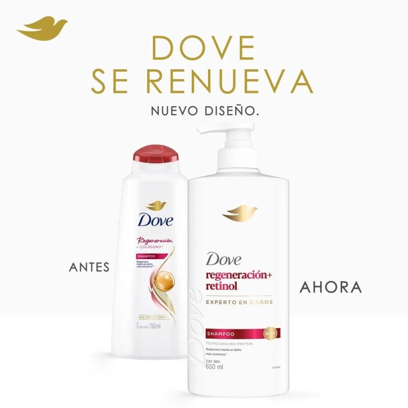 Shampoo Dove Regeneración + Retinol 650 Ml. Shampoo Dove Regeneración + Retinol 650 Ml.