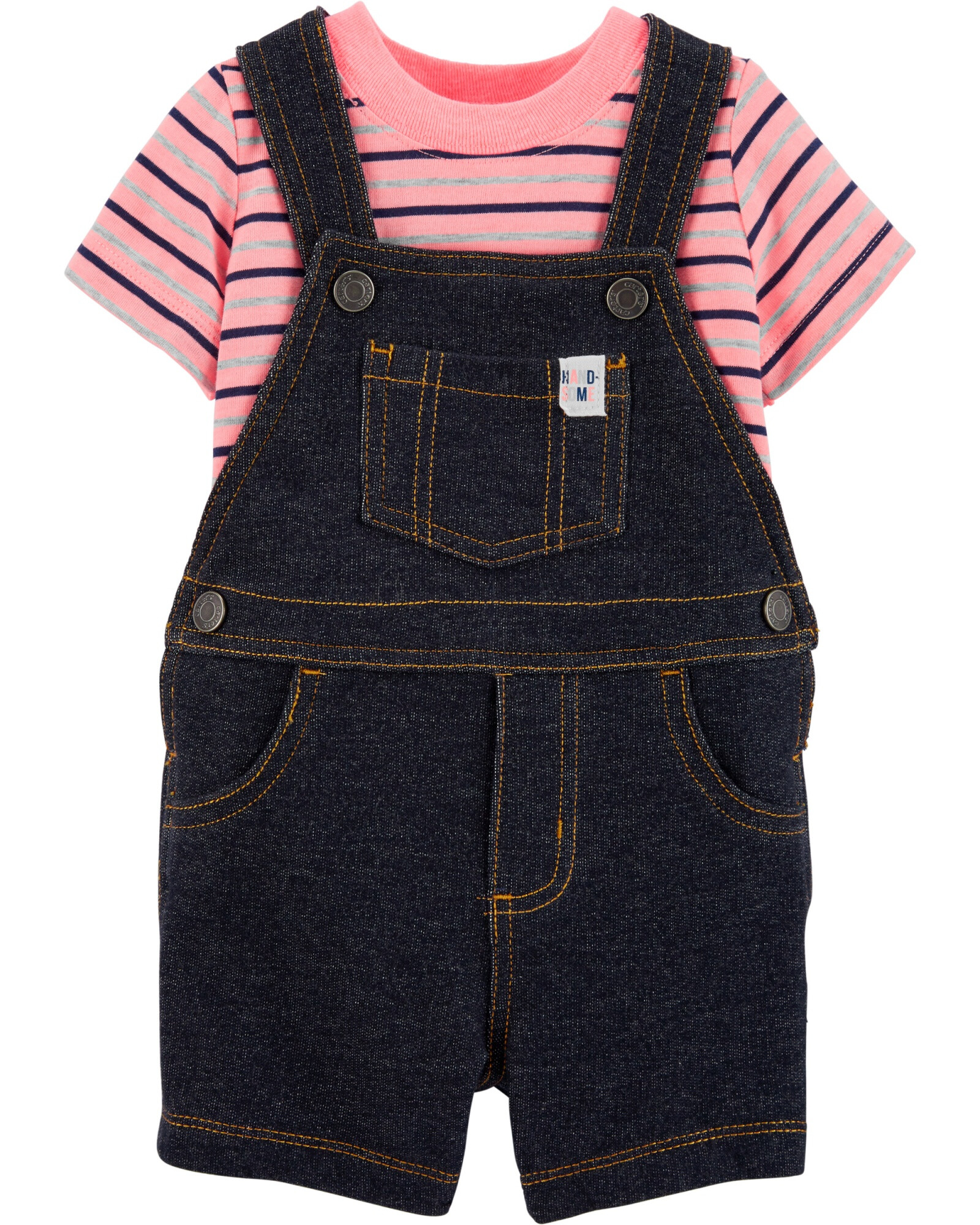 Set dos piezas enterito corto de jean y remera 0