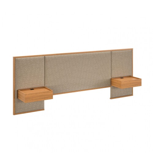 Respaldo 2 plazas con mesa de luz - Moderna Marrón