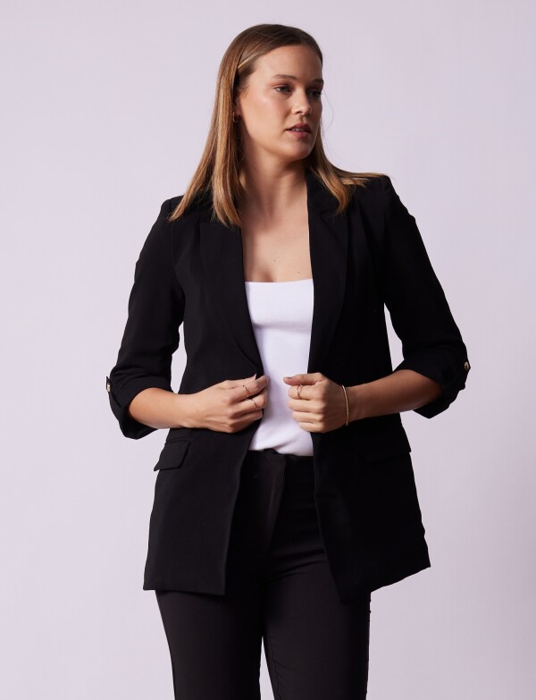 Blazer Manga Botón NEGRO