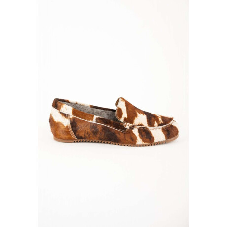 Mocasin Pelo Animal Print Marron
