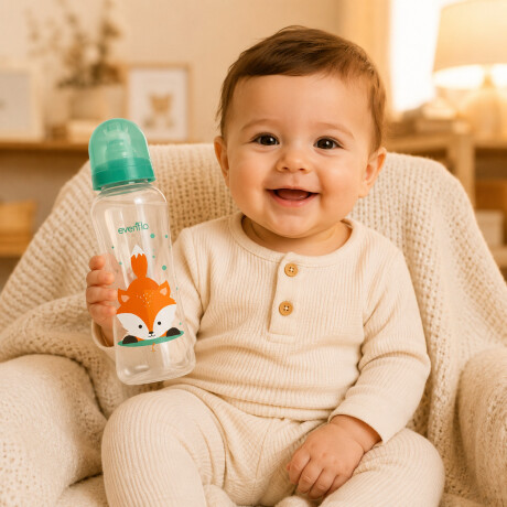 Mamadera Evenflo Forest Bebés 3-12M 240Ml Tetina Flujo Medio Turquesa