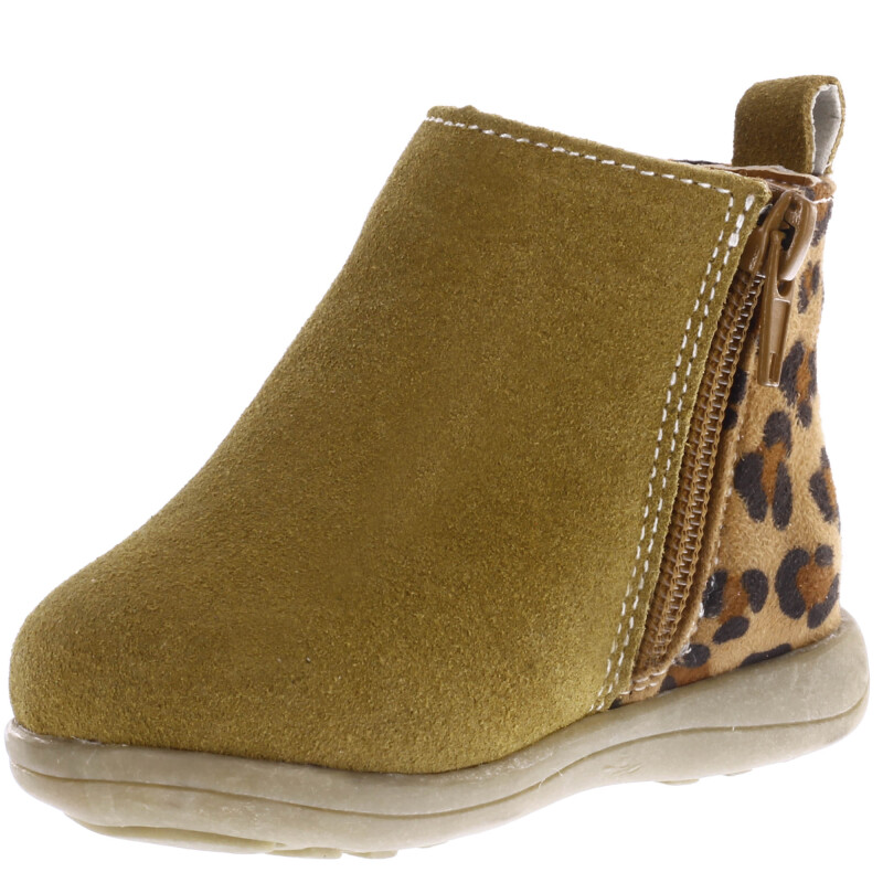 Bota de Niña Mini Miss Carol Botita COTI con detalle animal print en talon Beige