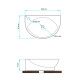 SEMICIRCULAR DE APOYO BLANCO LOZA 40.5X27.5X14 000
