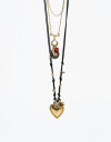 Collares Largos Metal Set Collares Monedas Y Corazón - Dorado Oro Amarillo