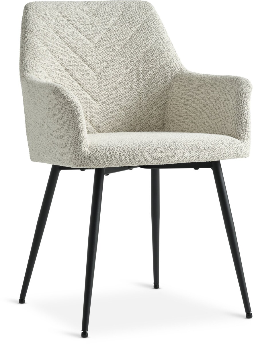 Silla de comedor PURHUS tela crudo/negro 