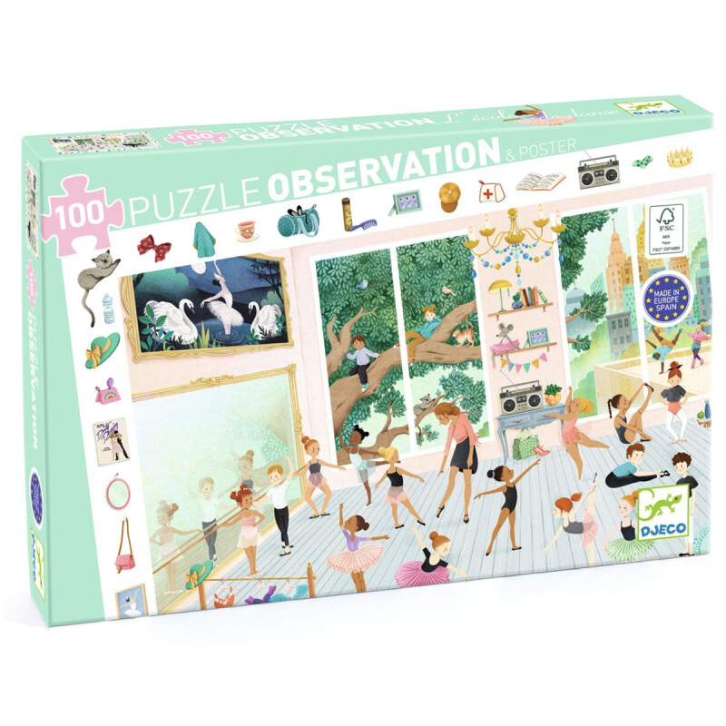 Puzzle de observación 100 piezas The dance school Djeco Puzzle de observación 100 piezas The dance school Djeco