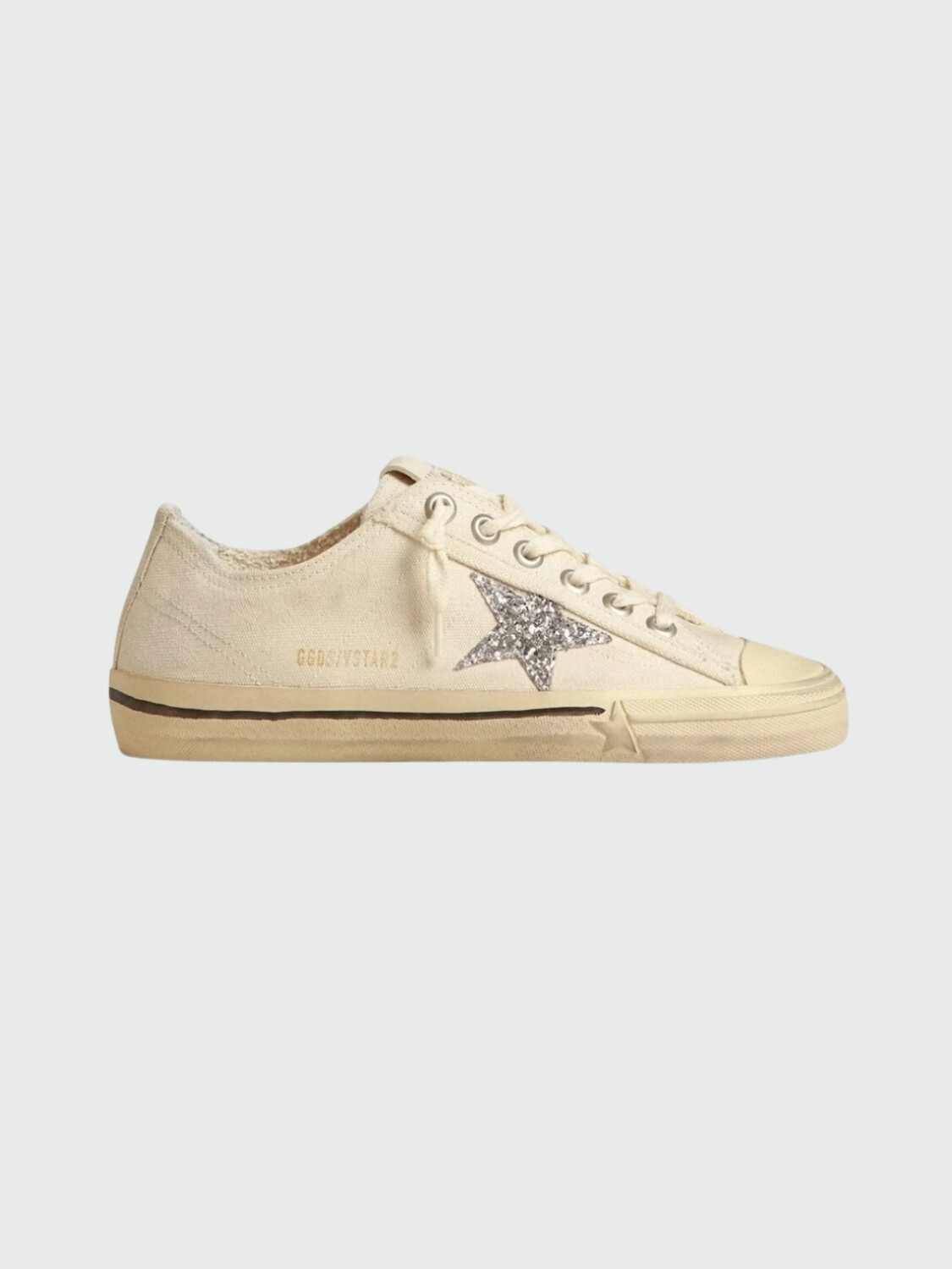 Golden Goose-Championes de cuero acordonados, V- Star Blanco