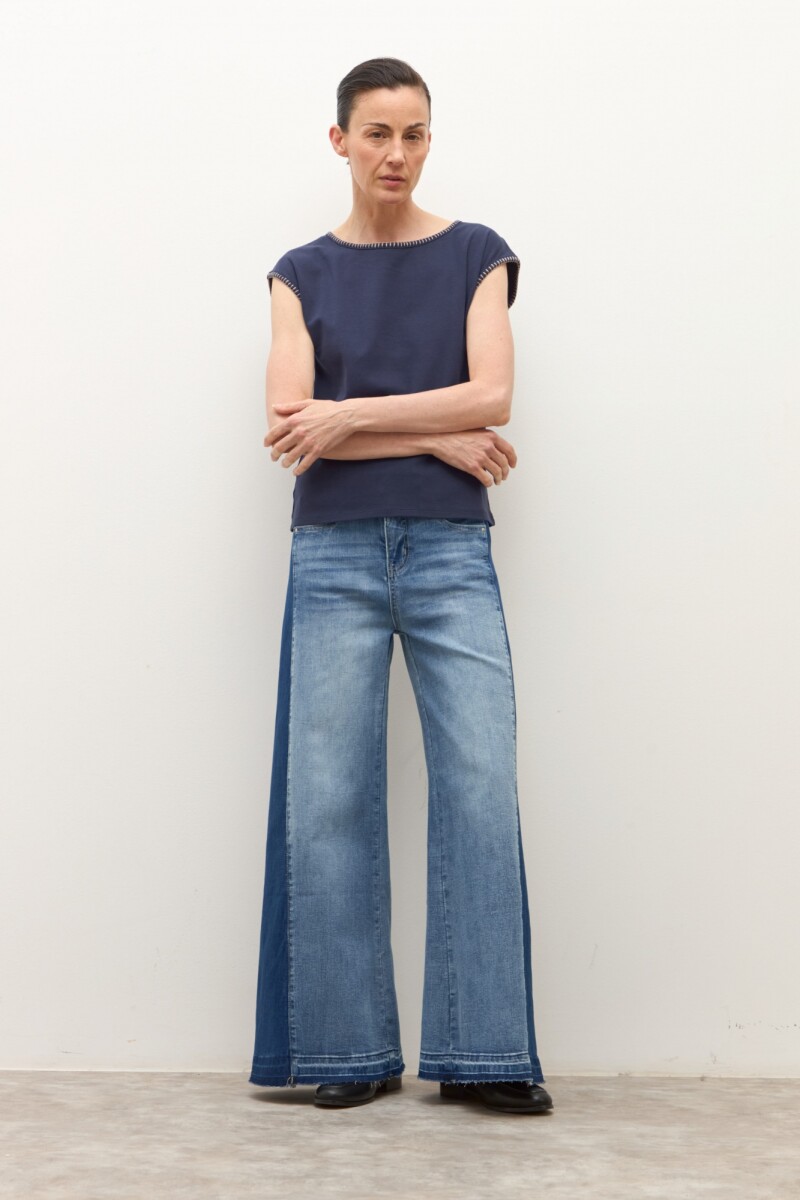 Jean wide leg Ada bicolor jean medio