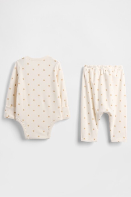 Set De Body Y Pantalón Bebé Ivory Frost