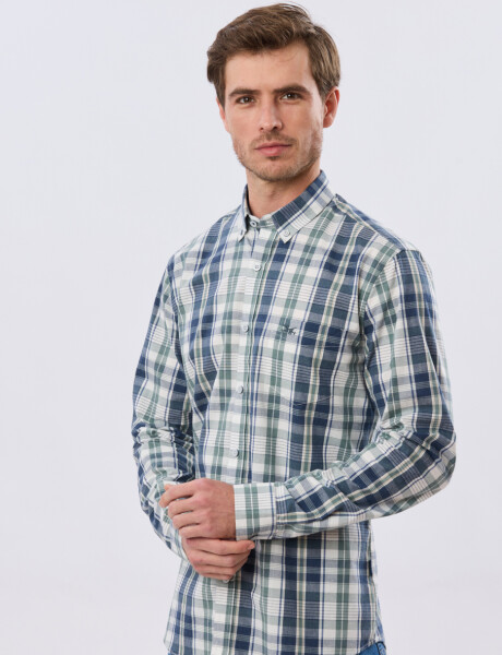 CAMISA CUADROS Azul Oscuro