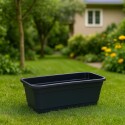 MACETA JARDINERA RECTANGULAR 16LTS 65X23X16,5CM NEGRO