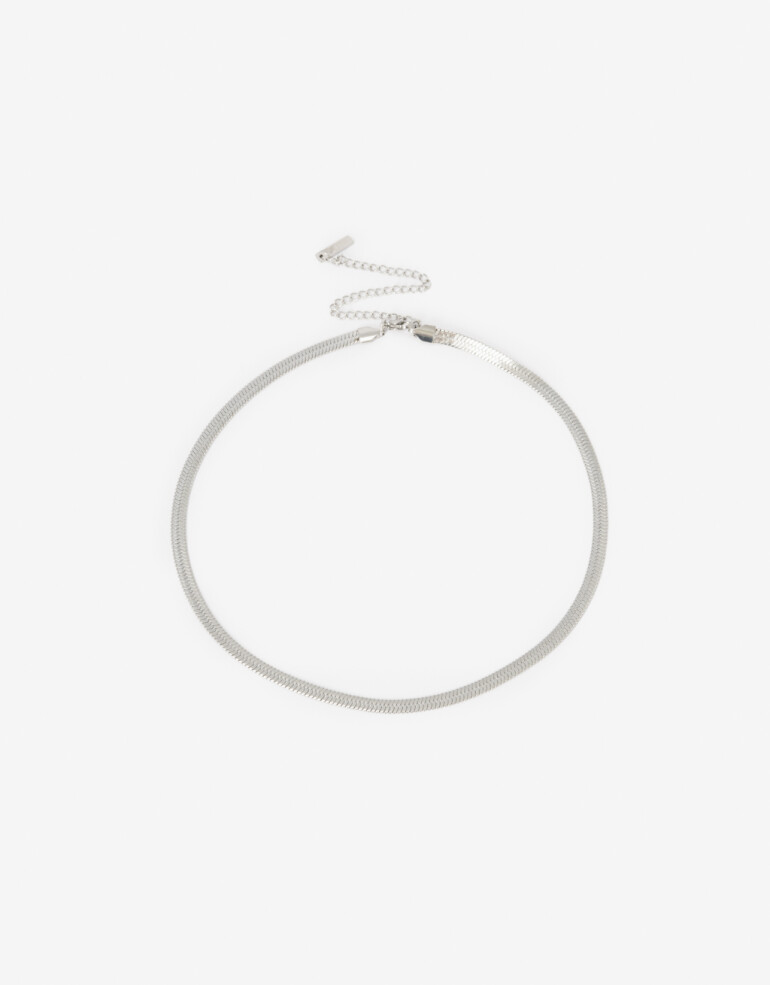 Collares Cortos Metal Collar Corto De Acero - Plateado