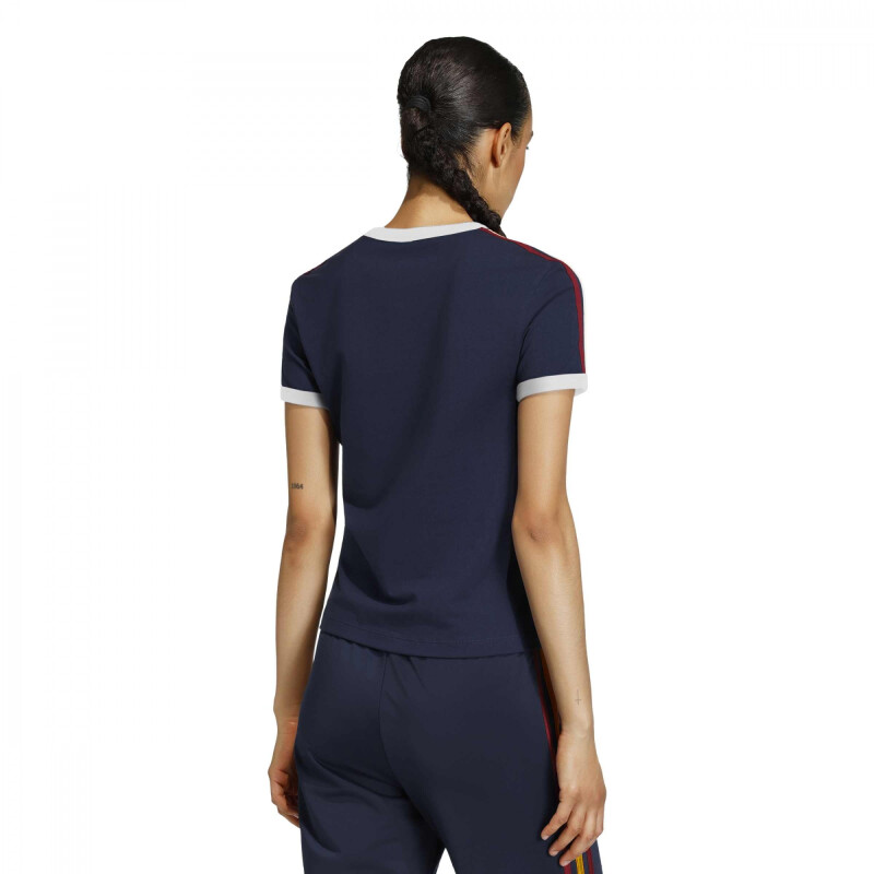 Remera Adidas 3S TEE SLIM Mujer KE9379 Indigo-rojo