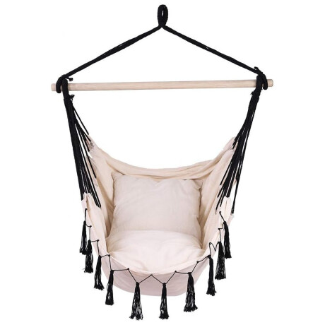 Silla Hamaca Paraguaya Colgante +2 Almohadones Jardín Balcón Crudo