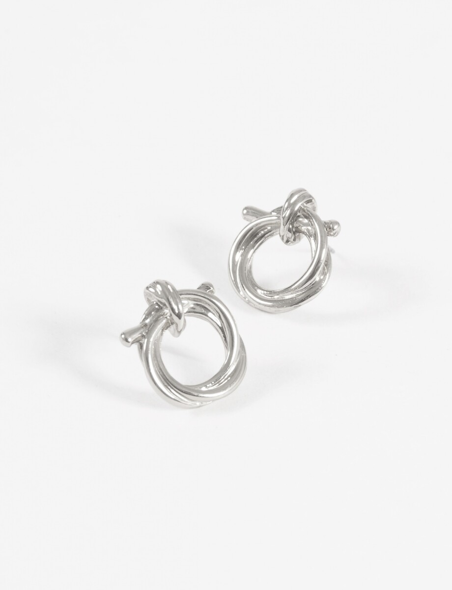 Caravanas circular nudo - plateado 