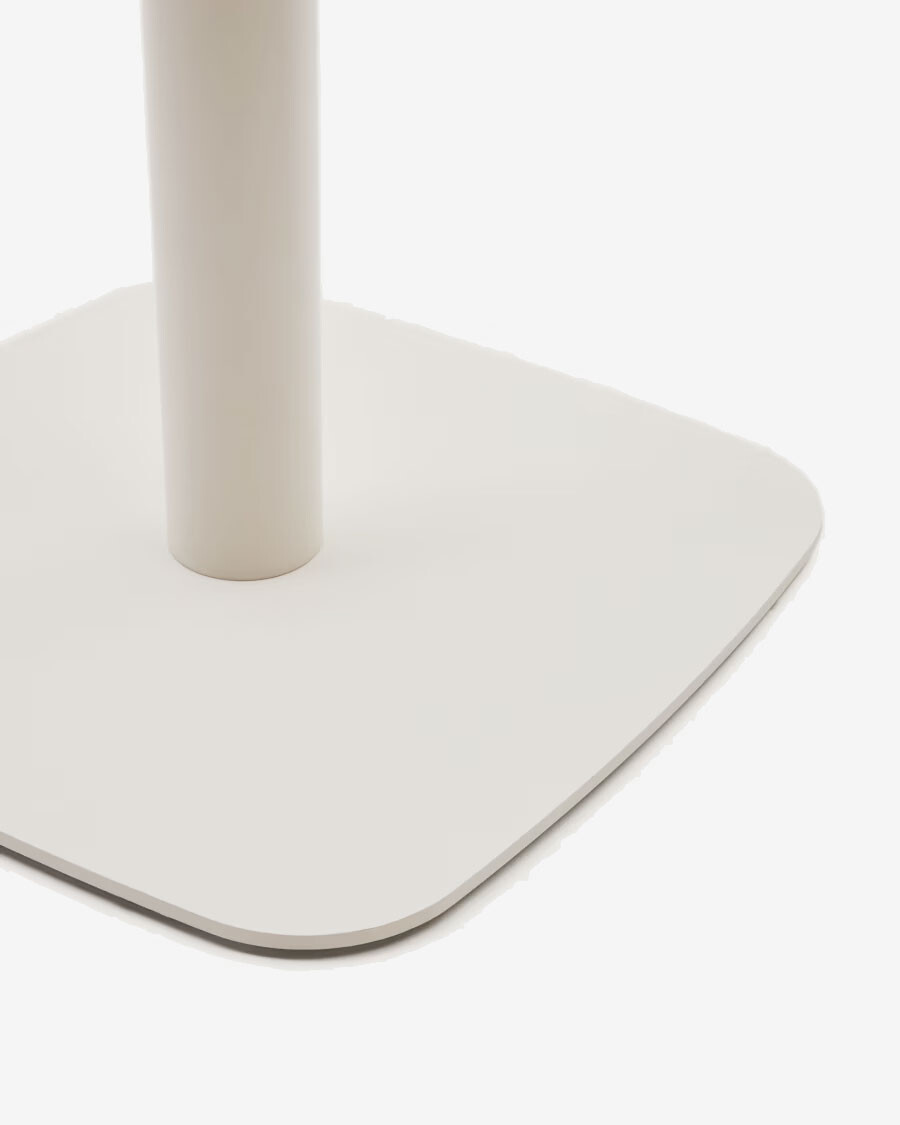 Mesa redonda de exterior Dina blanco con pie de metal con acabado pintado blanco Ø 68x70cm Mesa redonda de exterior Dina blanco con pie de metal con acabado pintado blanco Ø 68x70cm