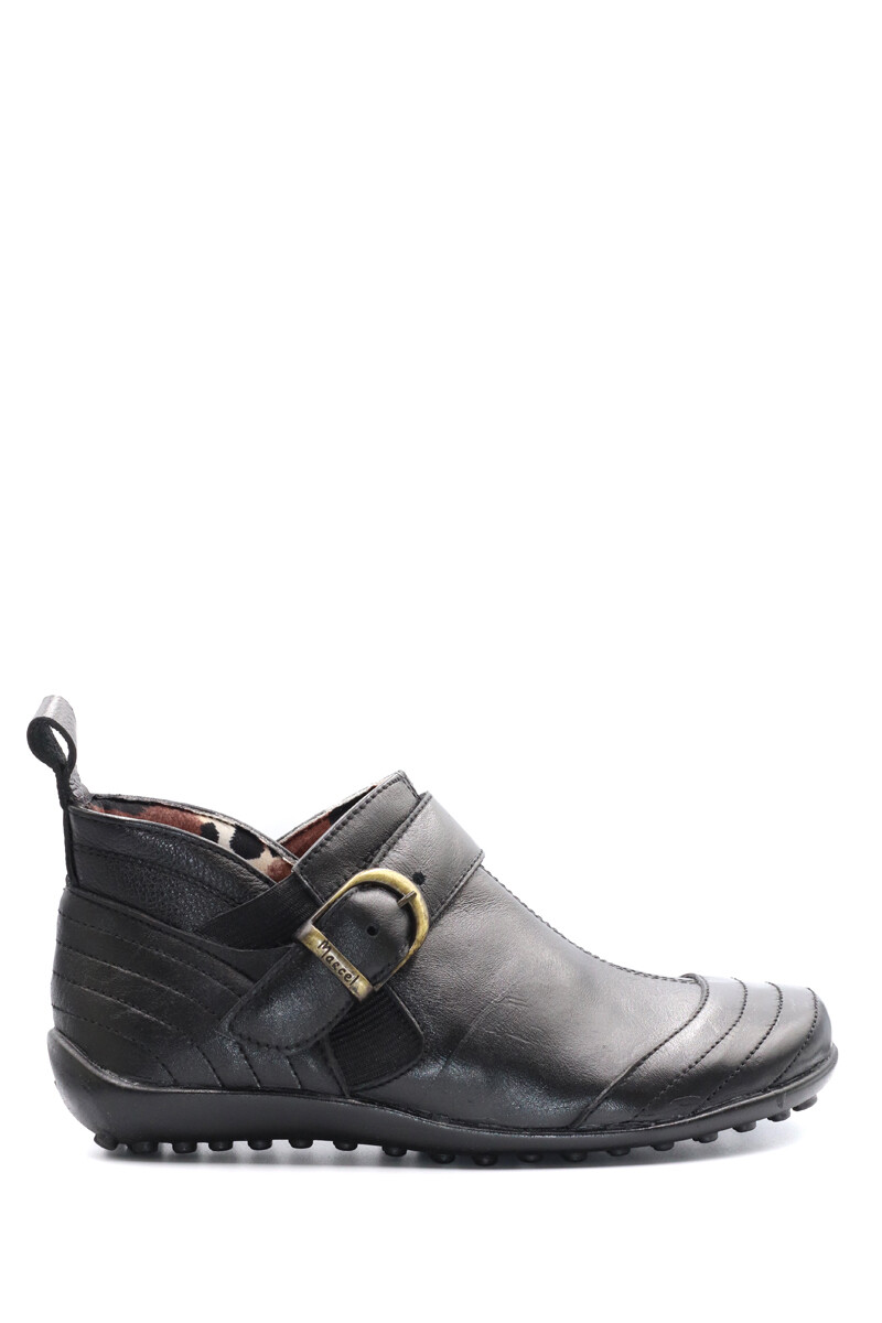 Bota Baja Clásica Cuero - Negro 