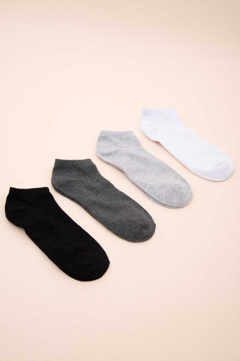 Pack de medias x4 221 Gris-blanco-negro