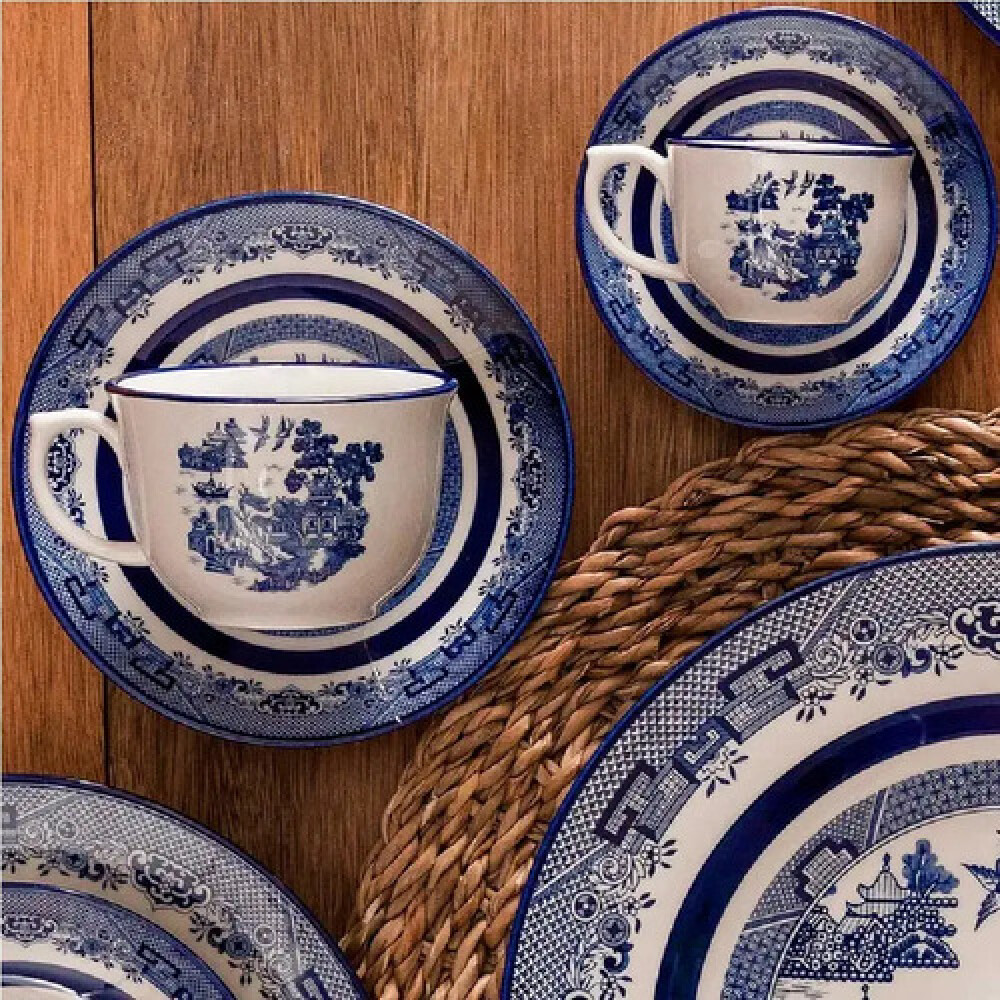 Taza cafe con plato Blue Willow 100 ml OXFORD Taza cafe con plato Blue Willow 100 ml OXFORD